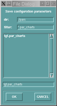 dialog box for saving Chart parameters