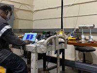 Marc McMullen testing the RTDs for the EIC beryllium beam pipe simulation test stand