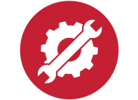 A gear and wrench representing the work requests sections