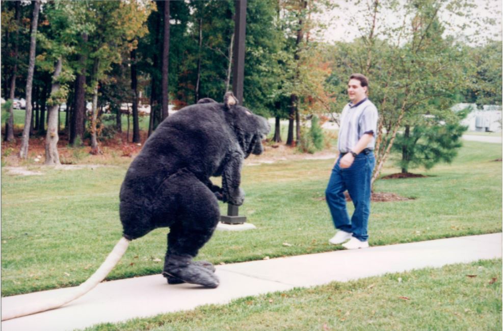 Rodents of Unusual Size?  Or a CEBAF Staff member roaming the campus during the lab's Halloween party, October 1995?