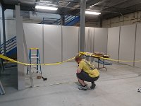 Tyler Lemon measuring the DIRC laser lab spaces