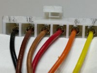 7 LV cable pins inserted row 2