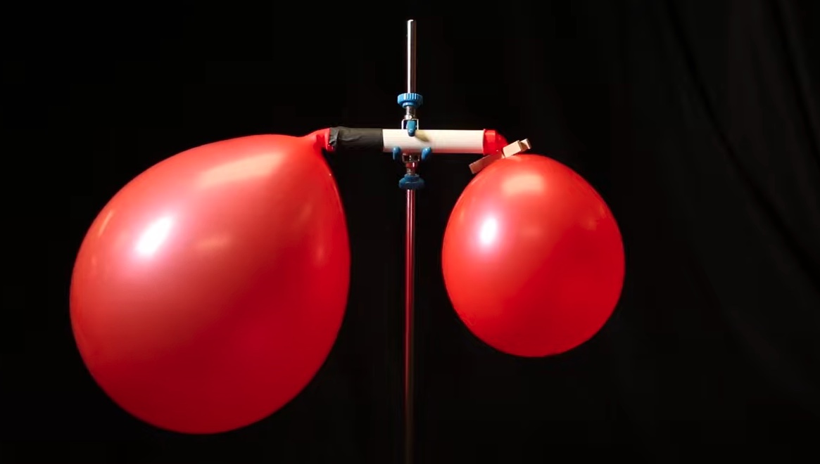 Two connected balloons