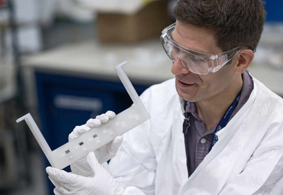Eric Lechner with test samples