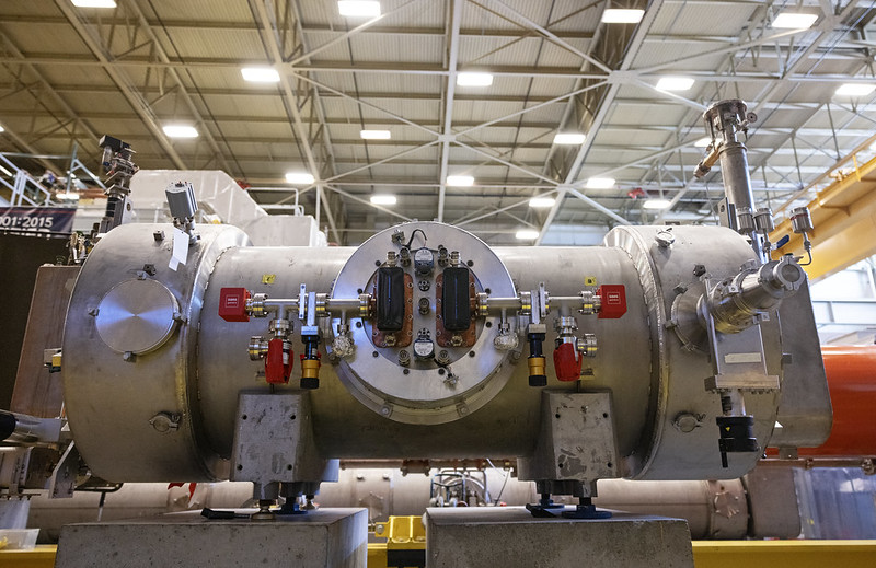Gray Enid I quarter cryomodule in Test Lab facility
