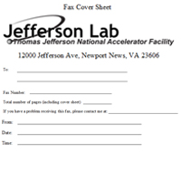 Fax cover with Jefferson Lab logo