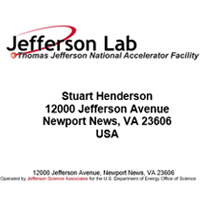 Jefferson Lab mailing Logo with Stuart Henderson