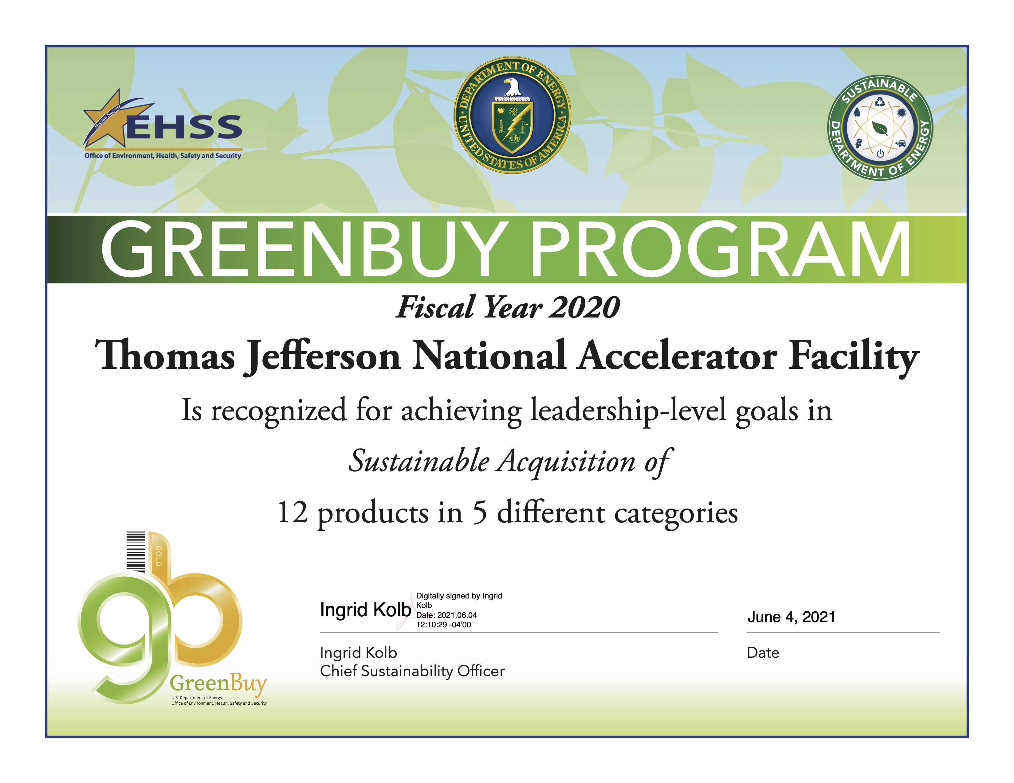 GreenBuy Certificate