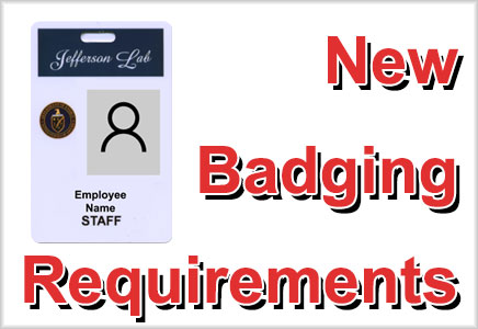 new badging requirements text with an image of a jlab badge