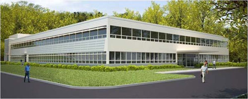 This is an architect's rendering of JLab's planned Technology and Engineering Development Facility