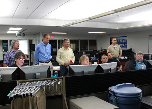 Late in the evening on May 7, Jefferson Lab staff successfully threaded the electron beam up the new beamline toward Hall D for the first time