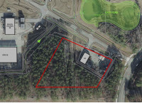 an aerial map showing future location of the Laydown Yard on the Southeast end of the CEBAF accelerator sire