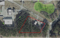 an aerial map showing future location of the Laydown Yard on the Southeast end of the CEBAF accelerator sire