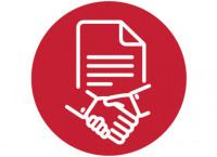 Contract Basic Facts document and hand shake icon