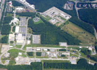 Aerial image of full Jefferson Lab campus