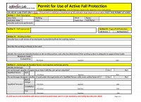Permit for Use of Active Fall Protection