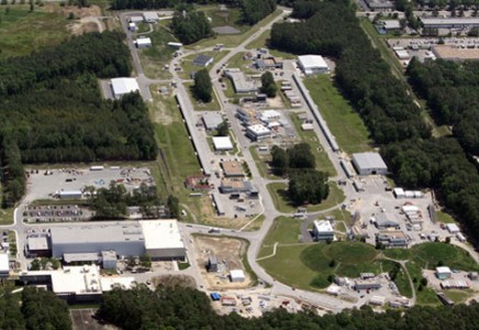 This aerial view of the Continuous Electron Beam Accelerator Facility