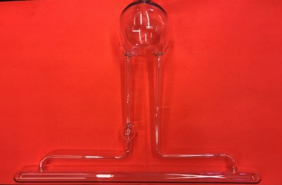 Helium-3 glass target cell, orange background