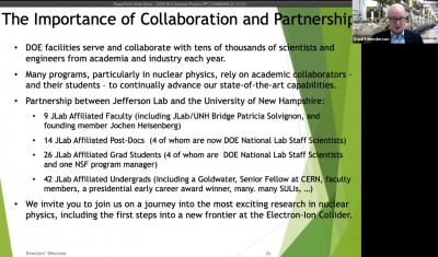 Nuclear Physics National Lab Day Collaboration slide with Stuart Henderson