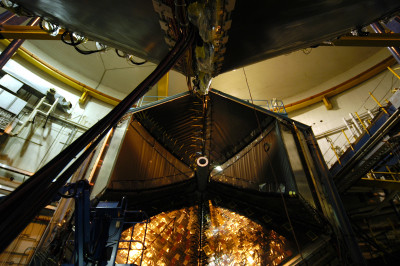 Experimental Hall B view of the CLAS detector