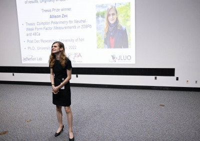 Allison Zec, JSA Thesis Prize 2022 Award Winner received the award at the JLUO 2023 meeting