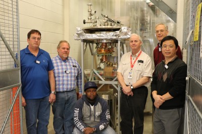 JLab Team members that made significant contributions to the project. From left to right: Keith Harding, Jim Henry, Bob Rimmer, Gigi, Gary Cheng. Not shown is Uttar Pudasaini.