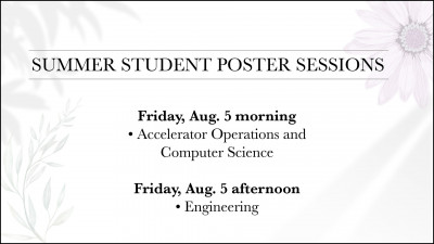 Summer Science Poster Sessions - Friday (see release text)